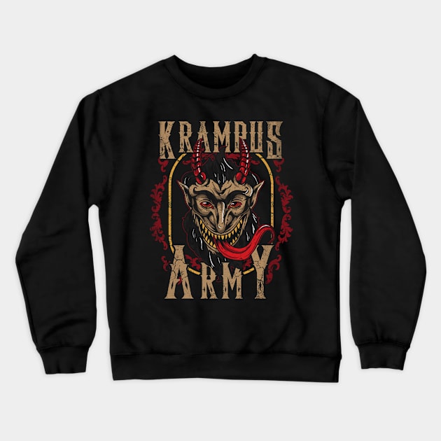 Krampus Army Christmas Crewneck Sweatshirt by E